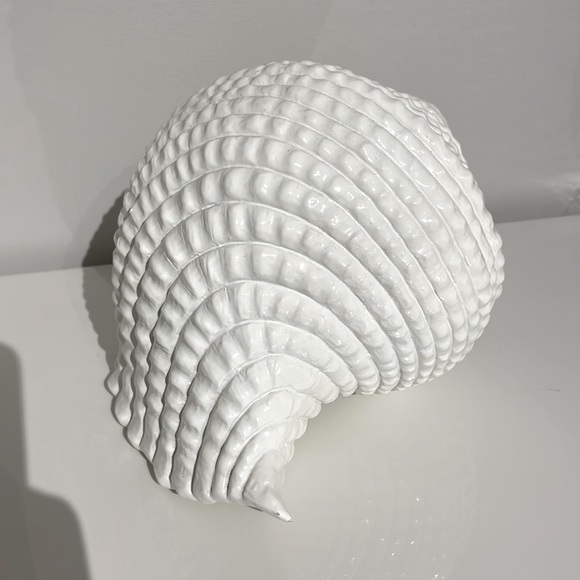 EUC Torre & Tagus Large White Resin Conch Shell Decor Accent - Picture 9 of 11